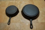 Grandmothers Skillets bottom cleaned