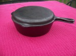 No8 Lodge Deep Double Skillet with Lid Unmarked left side